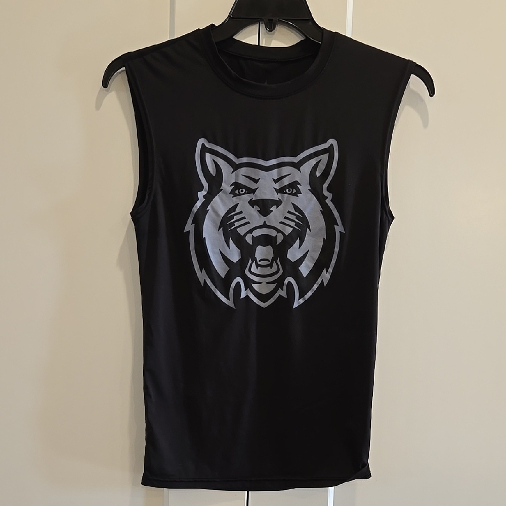 BSN Black Sleeveless Peformance Shirt with Wildcat / Tiger Design